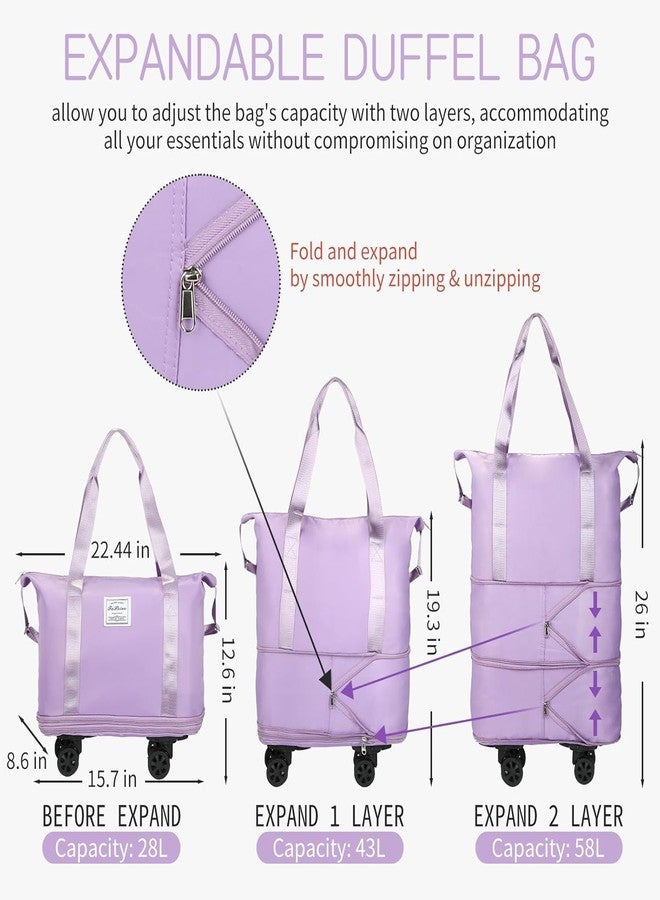 Vyoree Convertible Shopping Trolley Bag with Wheels Foldable Waterproof Grocery Tote for Daily Use, Travel, Markets, Foldable Roller Bag with Handle, Spacious & Durable(Multicolor) - Image 2