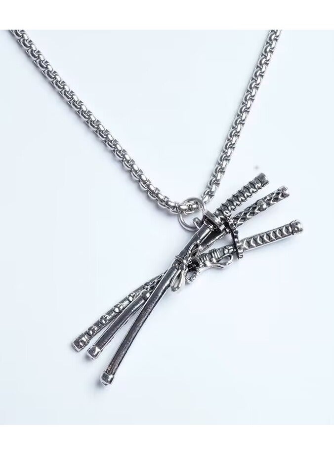 Mark Fairwhale One Piece Zoro Three Knives Hip Hop Necklace - Image 2