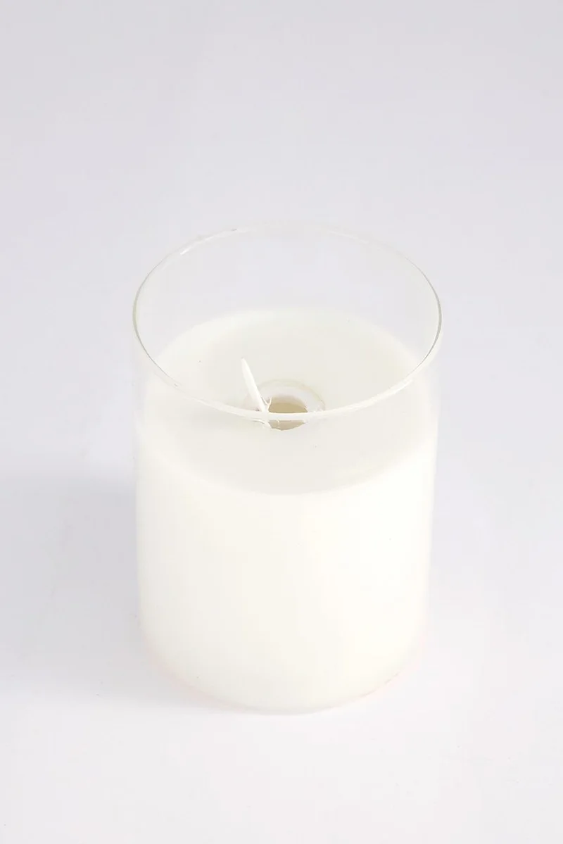 Muy Mucho LED Glass Candle, White