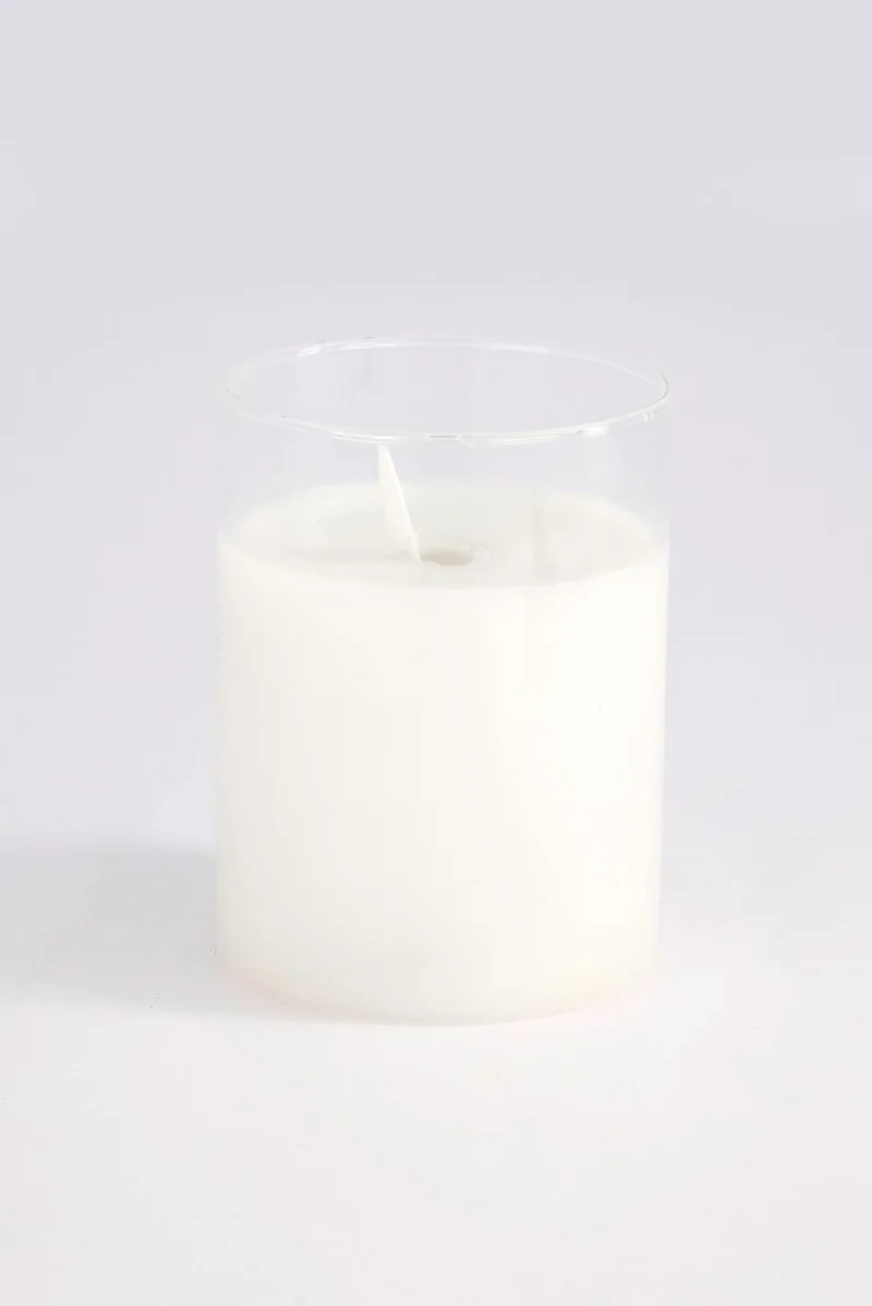 Muy Mucho LED Glass Candle, White