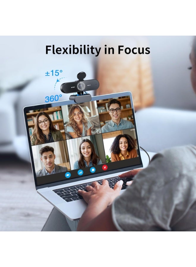 eMeet NOVA 4K Webcam for PC - Ultra 4K HD, PDAF Autofocus, Dual Noise-Cancelling Mics, 73° FOV, Auto Light Correction, USB-A, Privacy Cover, Ideal for High-End Business Meetings&Live Streaming - Image 2