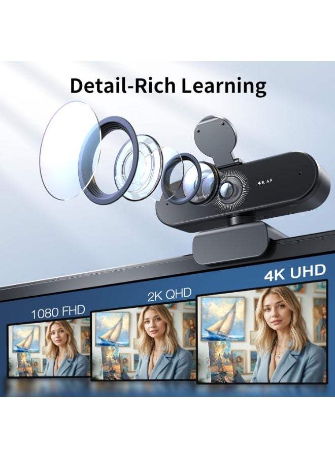 eMeet NOVA 4K Webcam for PC - Ultra 4K HD, PDAF Autofocus, Dual Noise-Cancelling Mics, 73° FOV, Auto Light Correction, USB-A, Privacy Cover, Ideal for High-End Business Meetings&Live Streaming - Image 5