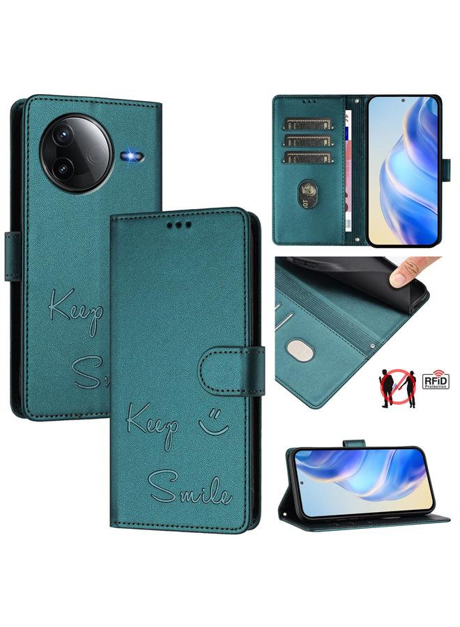 S-TOP Case For Redmi K80 5G / K80 Pro 5G Smile Embossing RFID Leather Phone Case - Image 1