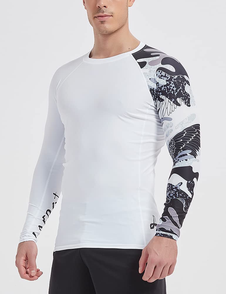 LAFROI Men's Long Sleeve UPF 50+ Baselayer Skins Performance Fit Compression Rash Guard-CLYYB Asym Trace Size MD - Image 5