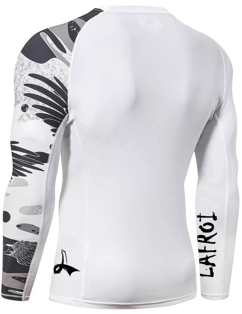 LAFROI Men's Long Sleeve UPF 50+ Baselayer Skins Performance Fit Compression Rash Guard-CLYYB Asym Trace Size MD - Image 4
