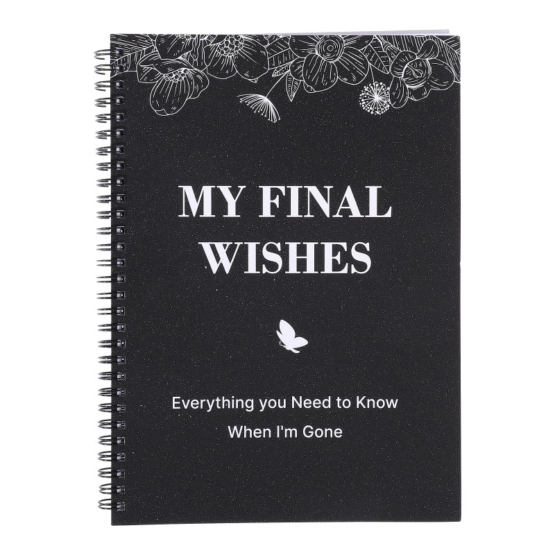 Thboxes My Final Wishes, End of Life Planner Death Spiral Estate Planner Organizer Things You Need Know When I'm Gone Notebook 7.4"x10.1" for Possessions Affairsï¼ŒBlack - Image 1