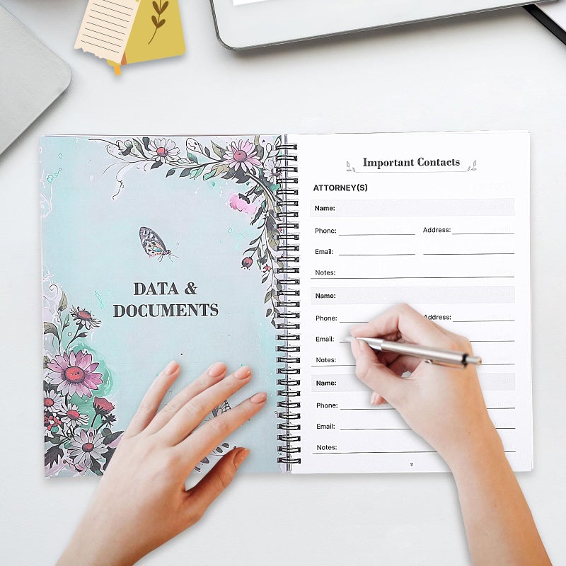 Thboxes My Final Wishes, End of Life Planner Death Spiral Estate Planner Organizer Things You Need Know When I'm Gone Notebook 7.4"x10.1" for Possessions Affairsï¼ŒBlack - Image 4