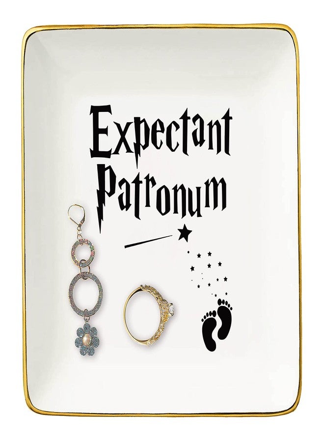Topthink Expectant Patronum-New Mum Presents-Mom to Be-Have a Baby-Funny Pregnancy Announcement Gift-Baby Reveal Gifts for First Time Mother-Ceramic Jewelry Holder Ring Dish Trinket Tray - Image 1