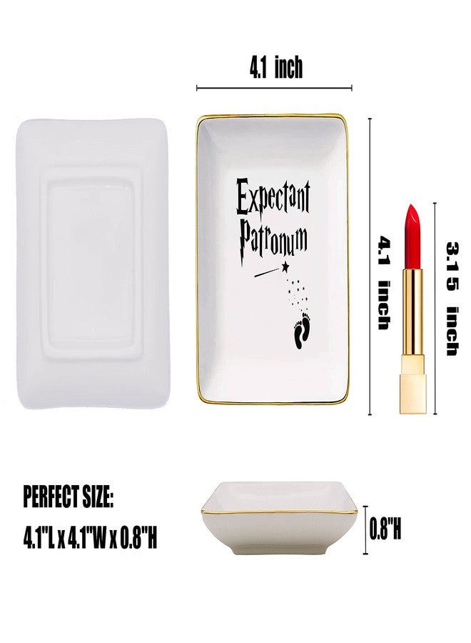Topthink Expectant Patronum-New Mum Presents-Mom to Be-Have a Baby-Funny Pregnancy Announcement Gift-Baby Reveal Gifts for First Time Mother-Ceramic Jewelry Holder Ring Dish Trinket Tray - Image 5