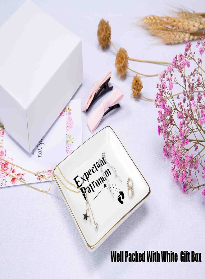 Topthink Expectant Patronum-New Mum Presents-Mom to Be-Have a Baby-Funny Pregnancy Announcement Gift-Baby Reveal Gifts for First Time Mother-Ceramic Jewelry Holder Ring Dish Trinket Tray - Image 2