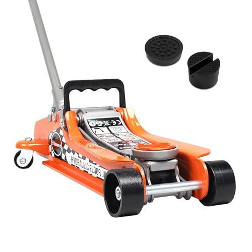 Donext 2.5 Ton Steel Floor Jack, Low Profile Hydraulic Racing Floor Jack, Heavy-Duty Racing Floor Jack with Single Piston Lift Pump, Lifting Range 3-3/8" - 14-15/16" - Image 1