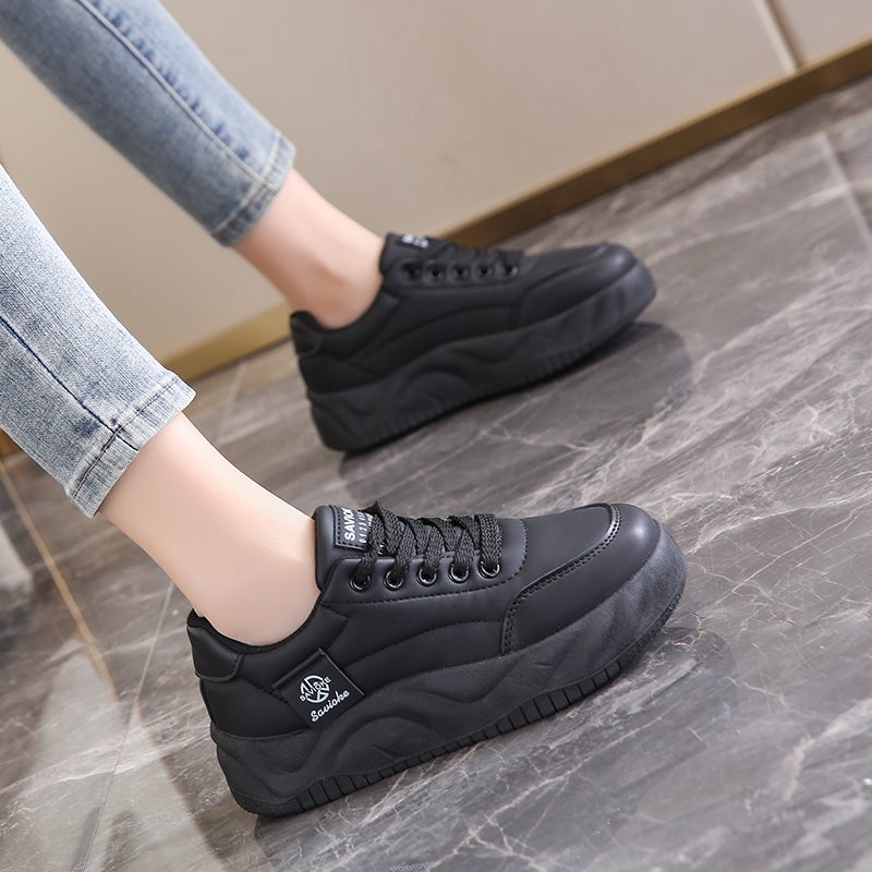Women'S Shoes All Black Sneaker Women'S Work Shoes Kitchen Restaurant Soft Sole Foot Work Shoes Student Sneaker - Image 3