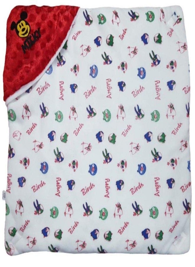 First Kick مجموعة بطانيات الأطفال المخملية من فيرست كيك، عبوة من قطعتين، لون أحمر وكريمي، مصنوعة من البوليستر المتين، ناعمة للغاية، تُستخدم كغطاء للأطفال الرضع (66 سم × 66 سم، من 0 إلى 6 أشهر). - Image 5