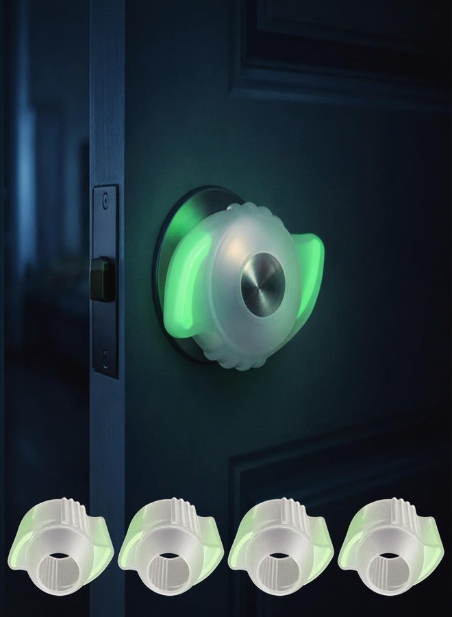 MUROCEA Silicone Door Knob Grips, Anti-Slip Door Knob Covers with Side Glow Inserts, Easy Open Door Aid for Seniors & Arthritis, 3" W x 2" D, 4PCS, Measure Your Doorknob Before Buying - Image 1