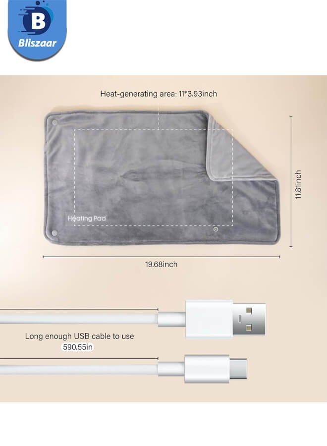 Bliszaar Large Heating Pad with Auto Shut-Off - 3 Heat Settings for Back Pain & Period Cramps Relief - Machine Washable, Portable, Perfect Gift for Women (Grey) - Image 3