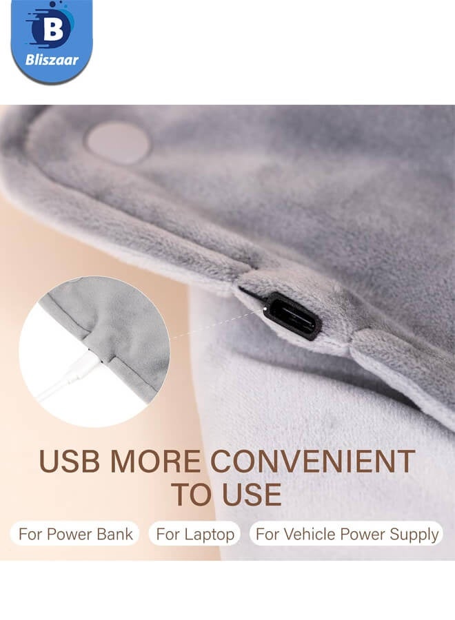 Bliszaar Large Heating Pad with Auto Shut-Off - 3 Heat Settings for Back Pain & Period Cramps Relief - Machine Washable, Portable, Perfect Gift for Women (Grey) - Image 5
