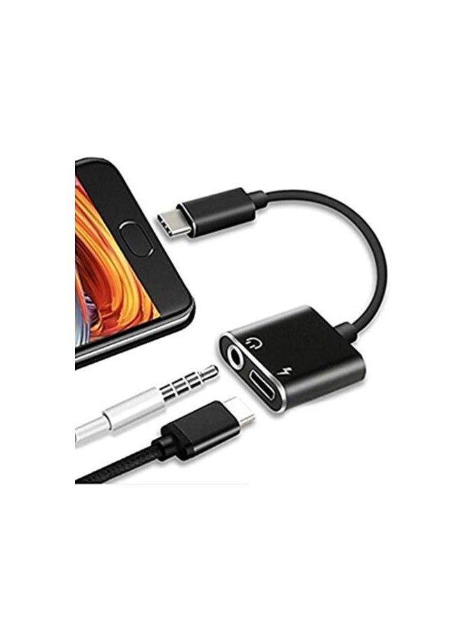 Generic - 2-in-1 Lightning Audio Jack/Charging Port Splitter Black , Headphone Adapter, 2 in 1  Audio Converter Earphone Adaptor Headphone Cable Splitter Adapter .(Black) - Image 1
