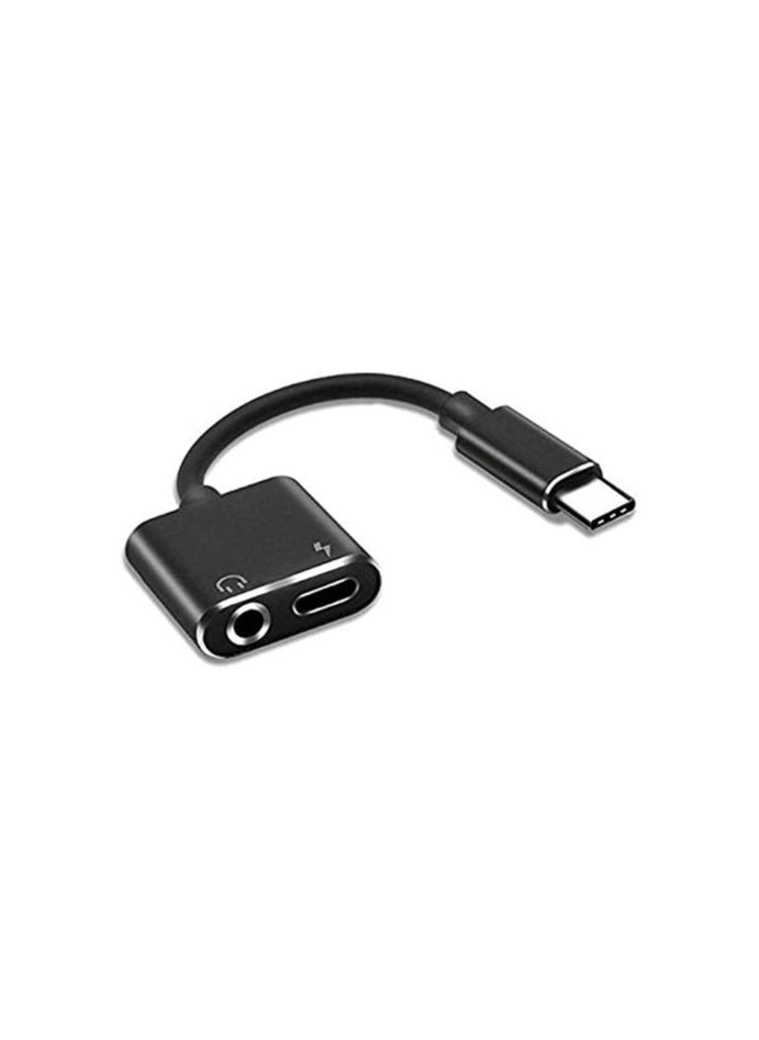 Generic - 2-in-1 Lightning Audio Jack/Charging Port Splitter Black , Headphone Adapter, 2 in 1  Audio Converter Earphone Adaptor Headphone Cable Splitter Adapter .(Black) - Image 1