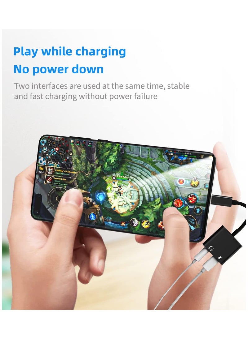 Generic - 2-in-1 Lightning Audio Jack/Charging Port Splitter Black , Headphone Adapter, 2 in 1  Audio Converter Earphone Adaptor Headphone Cable Splitter Adapter .(Black) - Image 1