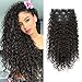 Flufymooz Clip in Hair Extensions, FLUFYMOOZ 4PC 100ï¼… Pure Protein Silk Hair Extensions Long Soft Natural Hairpiece 20 Inch Curly Hair Extension for Women (Dark Chocolate Brown) - Image 2