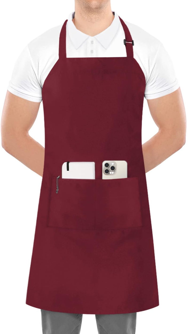 Utopia Kitchen 2 Pack Bib Apron  Adjustable with 2 Pockets  Water and Oil Resistant  Cooking Kitchen Chef Apron for Women Men - Image 1