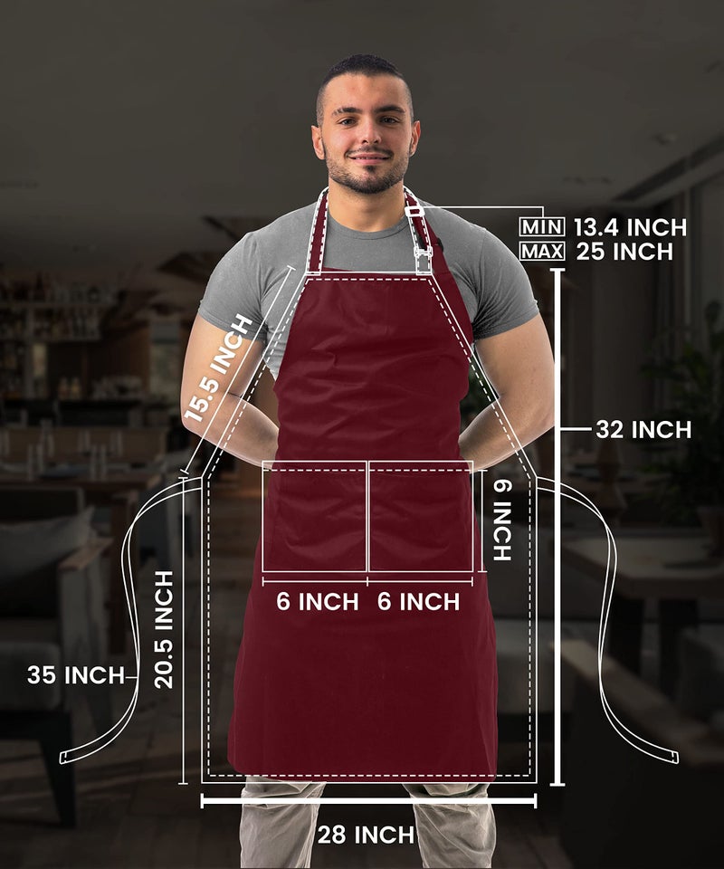 Utopia Kitchen 2 Pack Bib Apron  Adjustable with 2 Pockets  Water and Oil Resistant  Cooking Kitchen Chef Apron for Women Men - Image 3