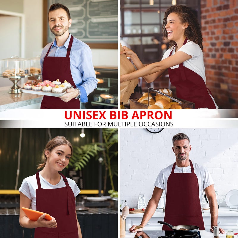 Utopia Kitchen 2 Pack Bib Apron  Adjustable with 2 Pockets  Water and Oil Resistant  Cooking Kitchen Chef Apron for Women Men - Image 5
