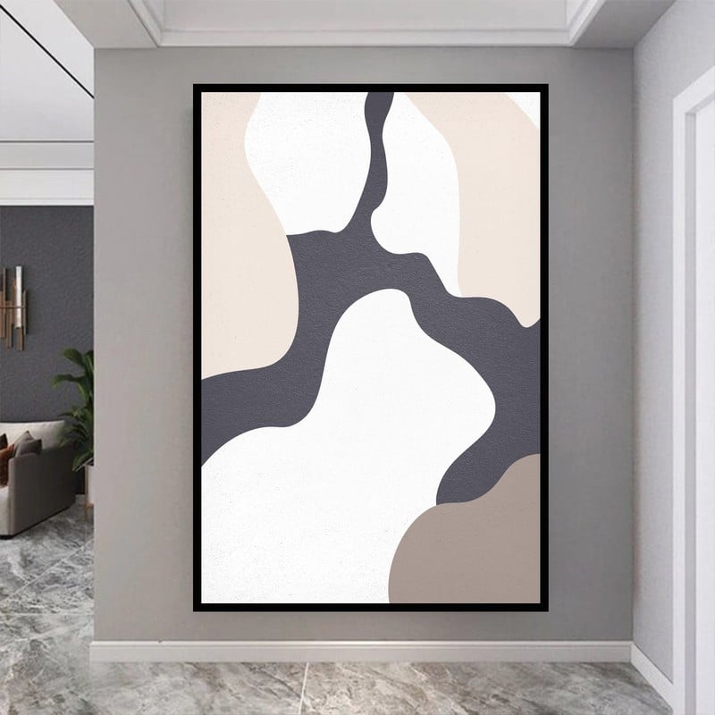 ماركتنا لوحة قماشية بتصميم الفن البوهيمي مع برواز مجوف مقاس (40×60) قطعة واحدة - Image 1