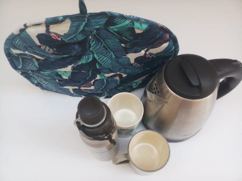 Malan Bai Mandala Tea Cozy Cover Banana Dark Green Hand Block Winter Tea Cozy Cotton Tea Kettle Warmer Pot Cover Hot Coffee Cover Handamde Kitchen Décor Brand: Malan Bai - Image 2