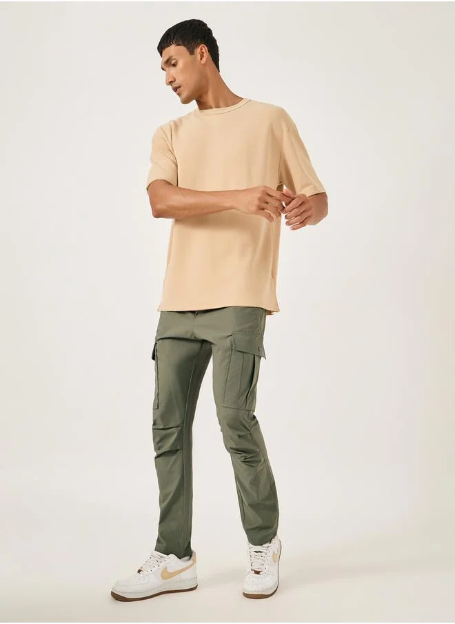 Fort Collins Solid Drawstring Waist Straight Leg Cargo Pants