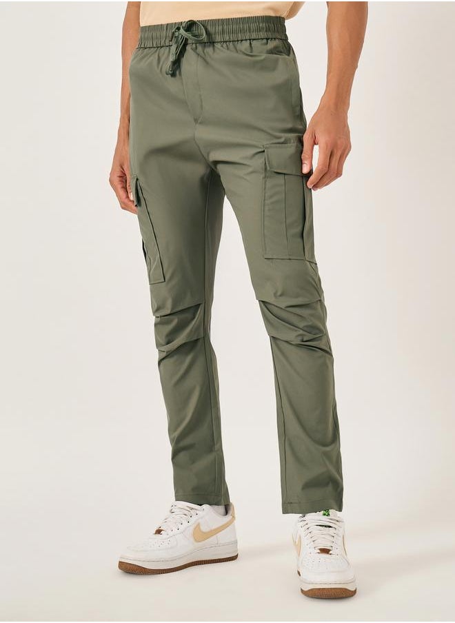 Fort Collins Solid Drawstring Waist Straight Leg Cargo Pants  - Image 3