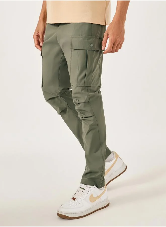 Fort Collins Solid Drawstring Waist Straight Leg Cargo Pants