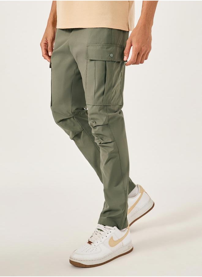 Fort Collins Solid Drawstring Waist Straight Leg Cargo Pants  - Image 1