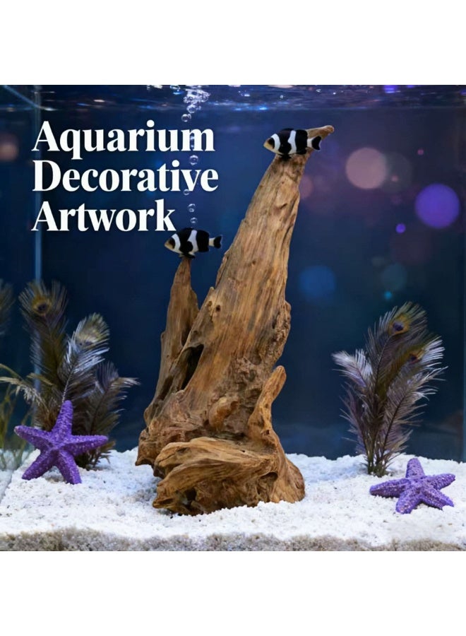 قطعة ديكور من الخشب المت driftwood الطبيعي بطول 70 سم – ديكور حوض السمك | تمثال خشبي ريفي فريد للمنزل والحديقة والتيراريوم | قاعدة عرض من الخشب الجذري للزهور والنباتات وتنسيق حوض السمك - Image 5