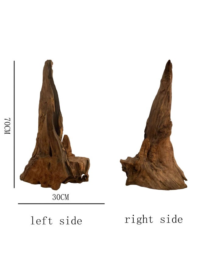 قطعة ديكور من الخشب المت driftwood الطبيعي بطول 70 سم – ديكور حوض السمك | تمثال خشبي ريفي فريد للمنزل والحديقة والتيراريوم | قاعدة عرض من الخشب الجذري للزهور والنباتات وتنسيق حوض السمك - Image 2