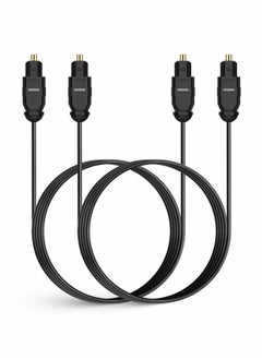 Excefore Digital Optical Audio Cable 6ft 1.8M, 24K Gold-Plated, Ultra-Durable Slim Optical Cable Digital Audio Cable for Home Theater, Sound Bar, TV, PS4, Xbox, VD/CD Player, Game Console& More, Black  - Image 1