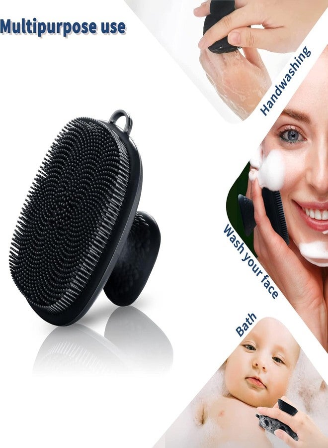 SANLESS Silicone Face Scrubber Black [2 Pack] | Soft Facial Cleansing Brush for Women & Men | Deep Exfoliating, Blackhead Remover & Pore Cleaner | Gentle Silicone Face Wash Brush for Glowing Skin - Reusable & Hygienic - Image 3