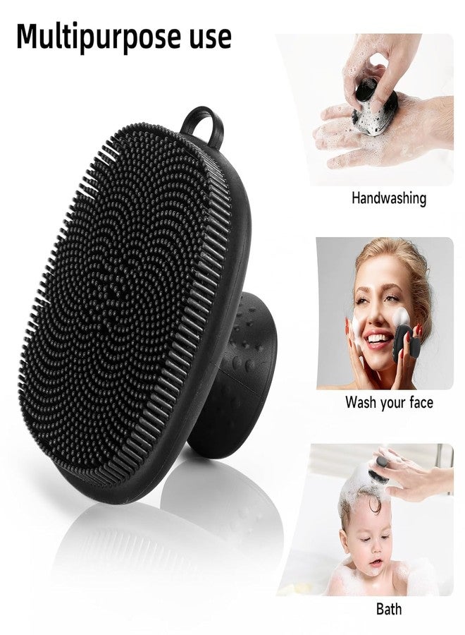 SANLESS Silicone Face Scrubber Black [2 Pack] | Soft Facial Cleansing Brush for Women & Men | Deep Exfoliating, Blackhead Remover & Pore Cleaner | Gentle Silicone Face Wash Brush for Glowing Skin - Reusable & Hygienic - Image 4