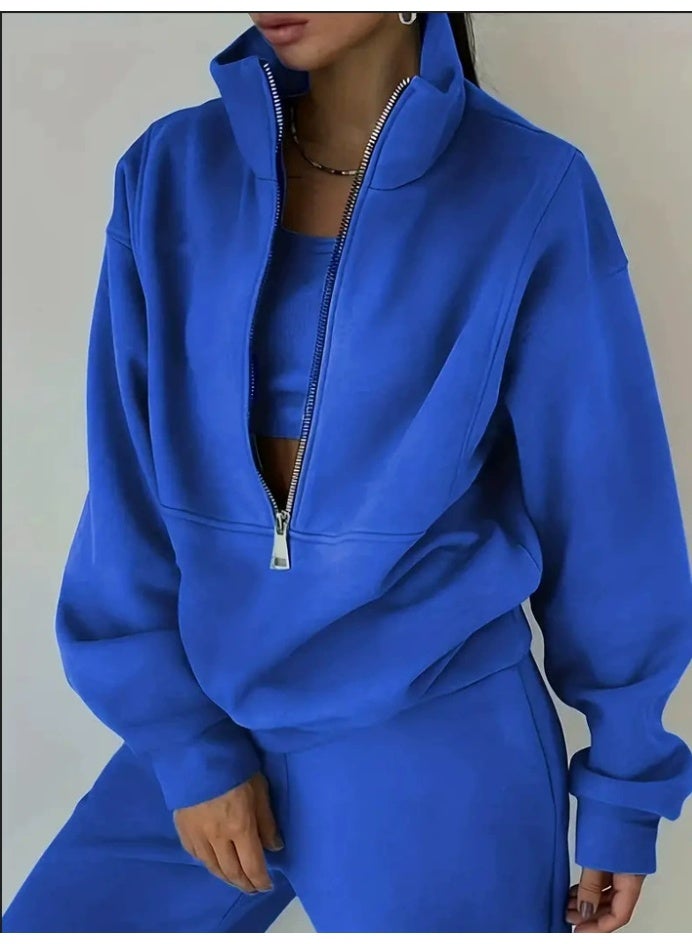 general Himosyber Women Sweatsuits Half Zip Fleece Sweatshirt and Pant 2 Piece Joggers Set Tracksuit - Image 1