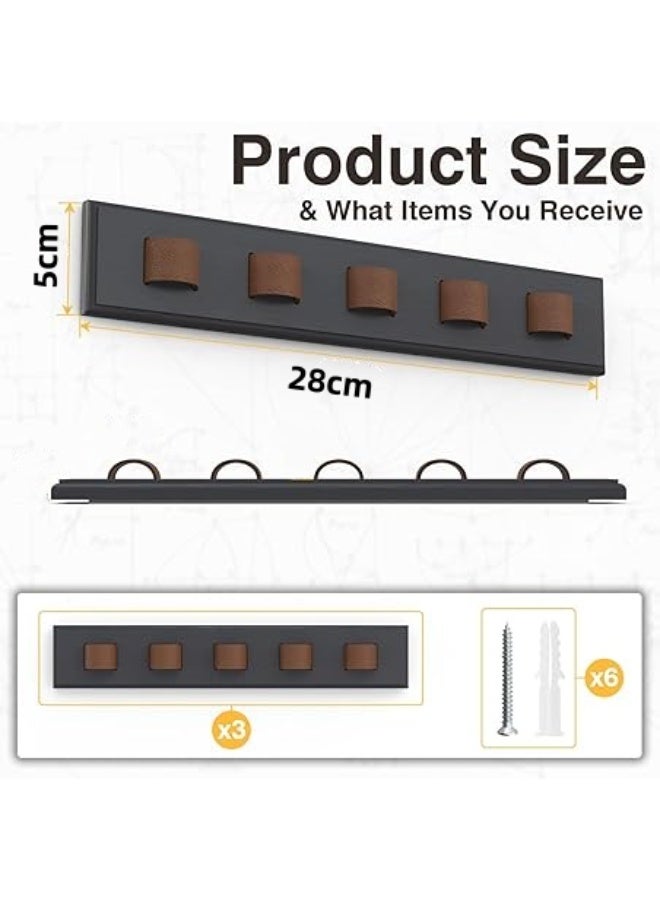 3 Pack Sunglass Organizer, Wall Mounted Sunglasses Organizer, Wooden Glasses Holder Sunglass Holder, Sunglasses Rack for Hanging Your Multiple Eyeglasses, for Wall, Home Decor(Dark Grey) - Image 2