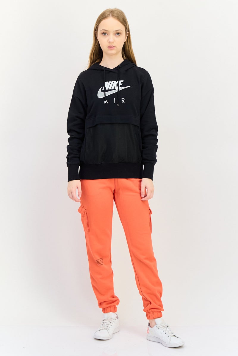 Nike هودي خارجي للنساء بأكمام طويلة ومقاس كبير، أسود - Image 4