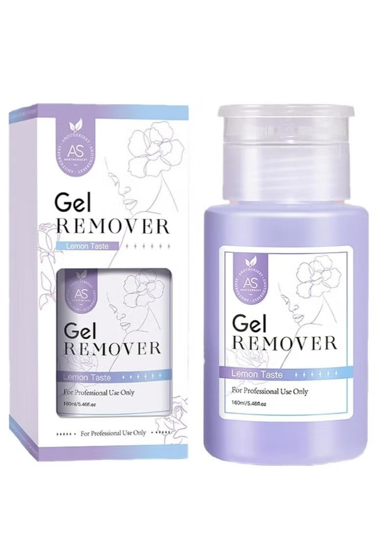 AS Gel Nail Polish Remover, Fast Nail Polish Gel Remover, Nail Polish Remover, Professional Gel Nail Polish Remover, Easily and Quickly Removes Nail Polish In 3-5 Minutes Without Damaging Nails 160ml - Image 1