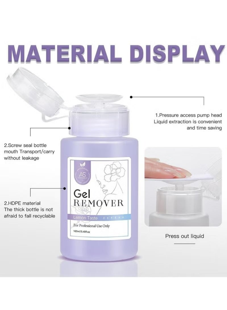 AS Gel Nail Polish Remover, Fast Nail Polish Gel Remover, Nail Polish Remover, Professional Gel Nail Polish Remover, Easily and Quickly Removes Nail Polish In 3-5 Minutes Without Damaging Nails 160ml - Image 3