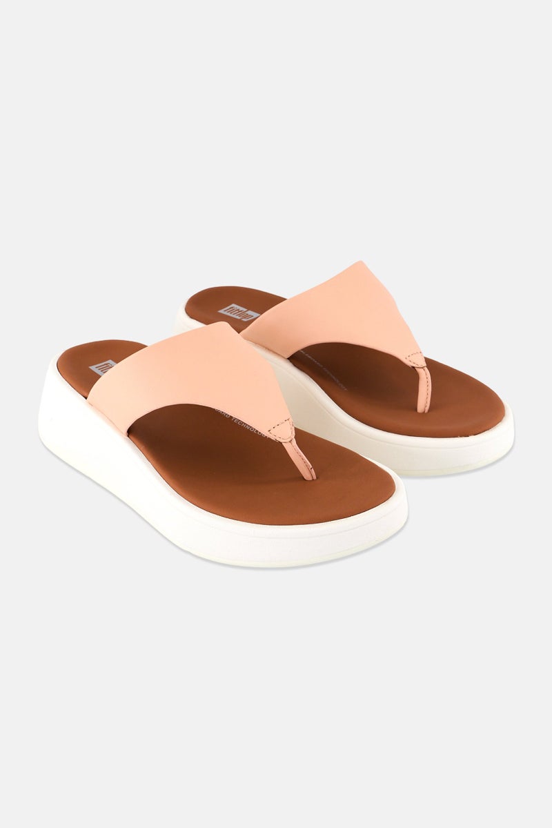 FitFlop Women Slip On Mode Leather Flatform Sandals, Peach - Image 1