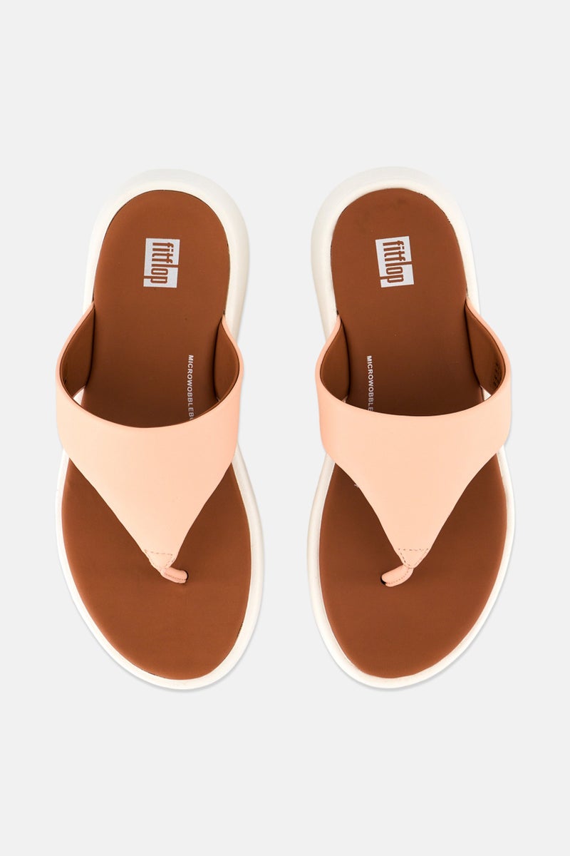FitFlop Women Slip On Mode Leather Flatform Sandals, Peach - Image 3