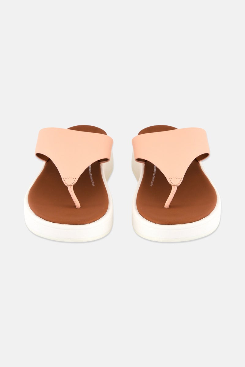 FitFlop Women Slip On Mode Leather Flatform Sandals, Peach - Image 4