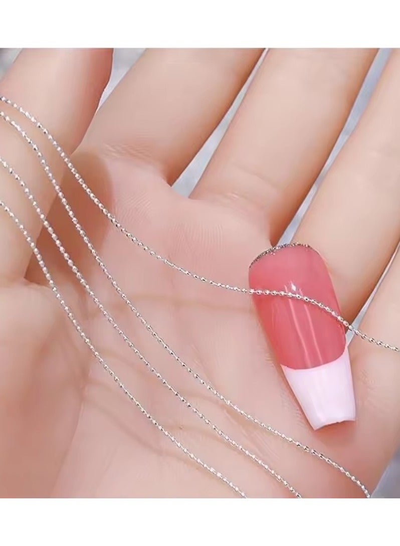 جلوسكي 1 متر / حزمة 0.8 ملليمتر الذهب والفضة مسمار حبة سلسلة سحر القطع الناقص حجر مسمار الفن الزينة جيلتر المعادن الصلب الكرة مجوهرات التبعي رقم - Image 1