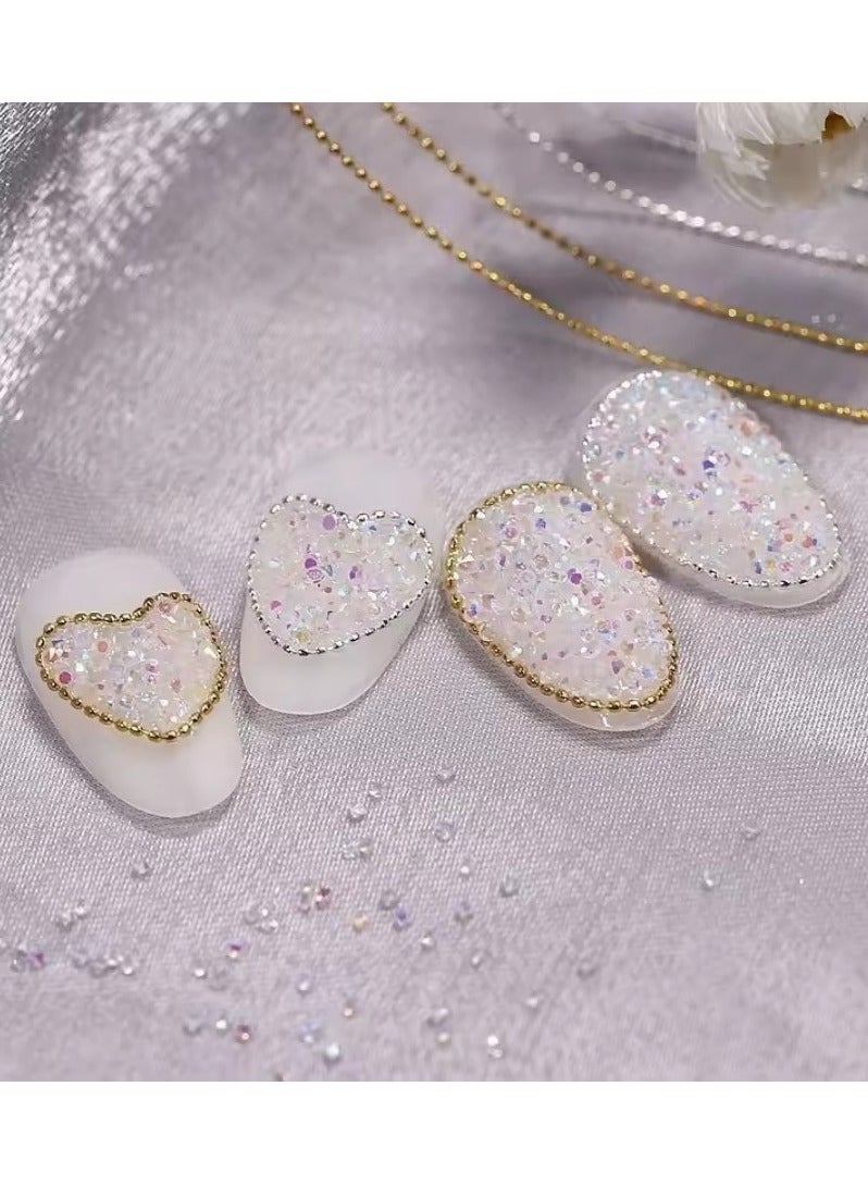 جلوسكي 1 متر / حزمة 0.8 ملليمتر الذهب والفضة مسمار حبة سلسلة سحر القطع الناقص حجر مسمار الفن الزينة جيلتر المعادن الصلب الكرة مجوهرات التبعي رقم - Image 2