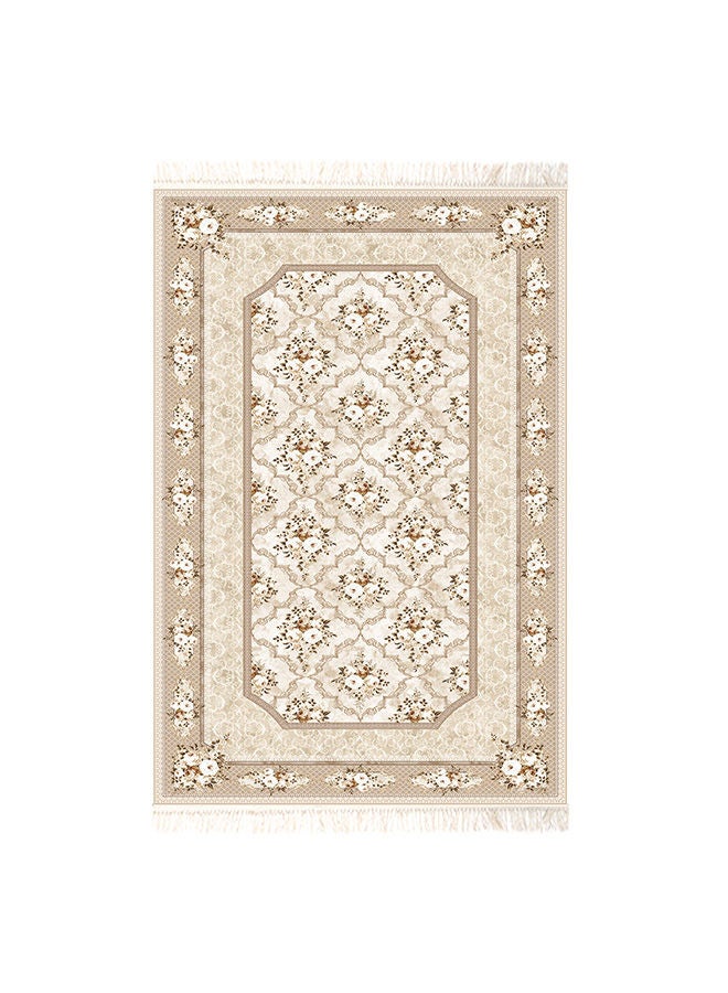 In-House Wooded Design Turkish Rectangular Decorative Carpet - Brown - Image 3
