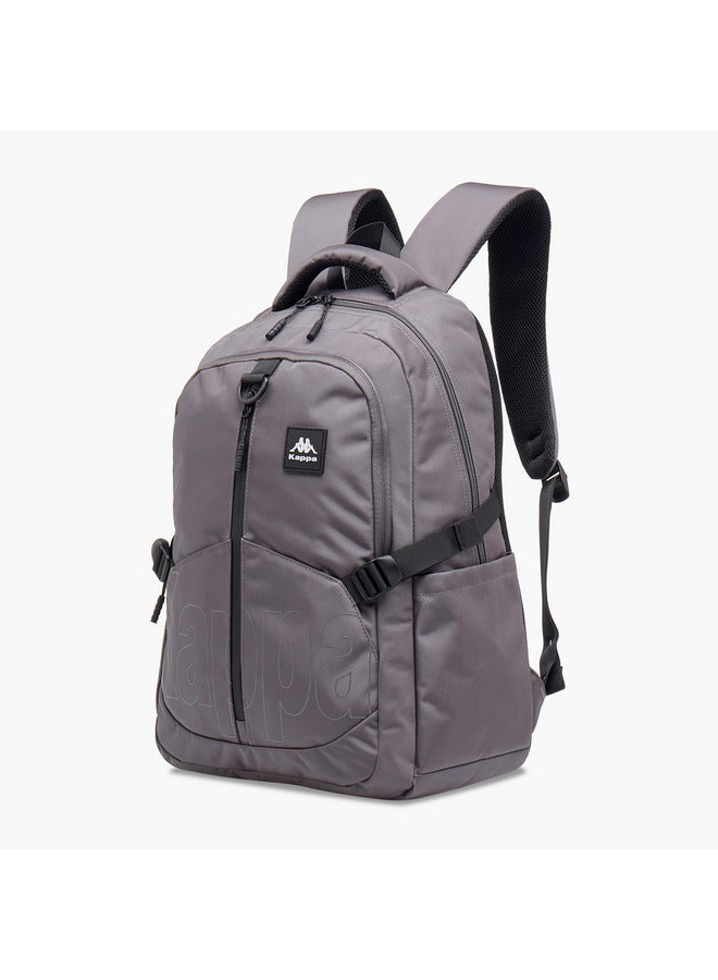 Kappa Unisex Logo Print Backpack with Adjustable Straps and Zip Closure - 17x35x48 cm - Image 2